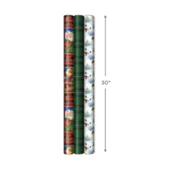 Hallmark Christmas Classics 3-Pack Reversible Wrapping Paper Assortment, 120 Sq. Ft. 8 Hallmark Christmas Classics 3-Pack Reversible Wrapping Paper Assortment, 120 Sq. Ft. -Gift Wrap Store Santa and Plaids Assorted Reversible Gift Wrap 5JXW1070 03