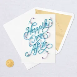 Hallmark Happily Ever After Quilled Paper Handmade Wedding Card -Gift Wrap Store Script Letters Quilled Paper Handmade Wedding Card 1299LAD9615 05