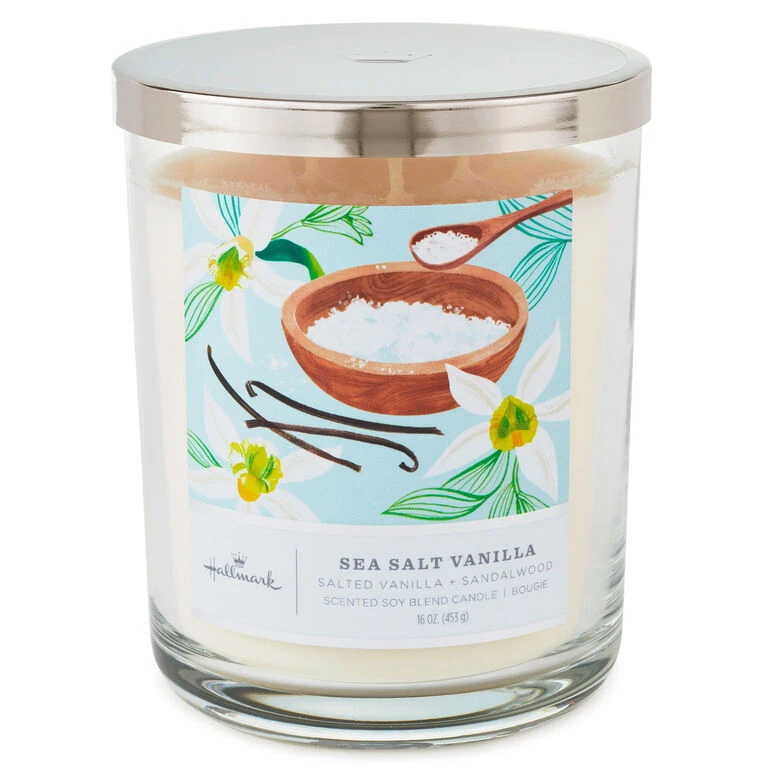 Hallmark Sea Salt Vanilla 3-Wick Jar Candle, 16 Oz. 1 Hallmark Sea Salt Vanilla 3-Wick Jar Candle, 16 Oz.