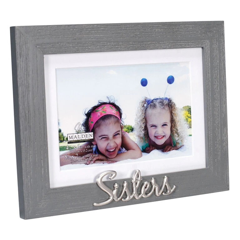 Malden Sisters Gray Distressed Wood Picture Frame, 4x6/5x7 2 Malden Sisters Gray Distressed Wood Picture Frame, 4x6/5x7 - Image 2