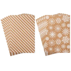 Hallmark Snowflakes And Stripes 12-Pack Designed Brown Shirt Boxes -Gift Wrap Store Snowflakes and Stripes 12Pack Designed Shirt Boxes 5XBC1123 05