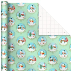 Hallmark Pastel Christmas Prints 3-Pack Wrapping Paper, 120 Sq. Ft. -Gift Wrap Store Storybook Scenes 3Pack Christmas Wrapping Paper 5JXW1081 03