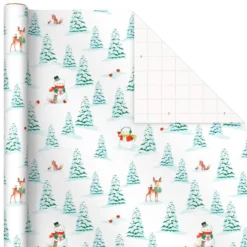 Hallmark Pastel Christmas Prints 3-Pack Wrapping Paper, 120 Sq. Ft. -Gift Wrap Store Storybook Scenes 3Pack Christmas Wrapping Paper 5JXW1081 05