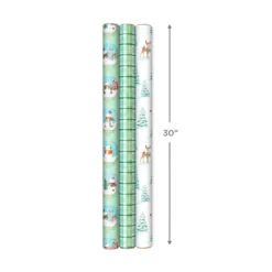 Hallmark Pastel Christmas Prints 3-Pack Wrapping Paper, 120 Sq. Ft. -Gift Wrap Store Storybook Scenes 3Pack Christmas Wrapping Paper 5JXW1081 07