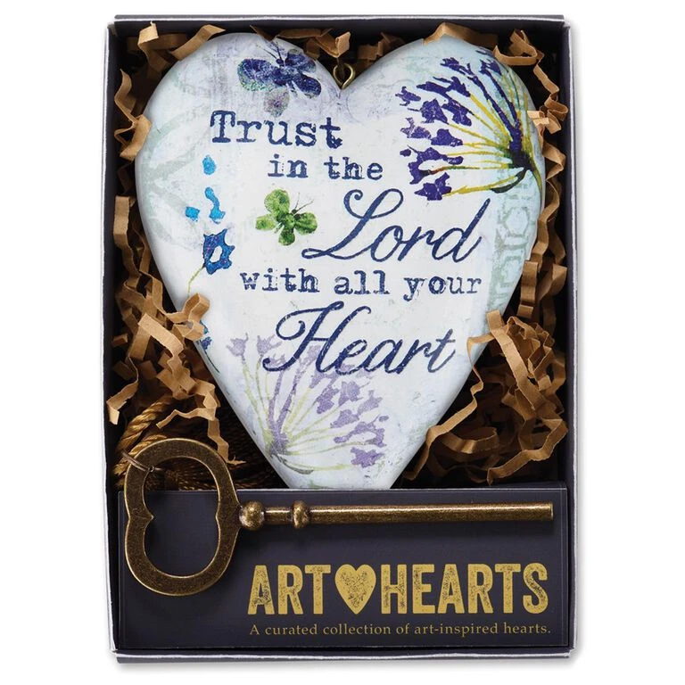 Trust In The Lord Art Heart Sculpture, 4" 4 Trust In The Lord Art Heart Sculpture, 4" - Image 4