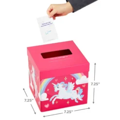 Hallmark Colorful Unicorn Classroom Valentines Set With Light-Up, Musical Mailbox 8 Hallmark Colorful Unicorn Classroom Valentines Set With Light-Up, Musical Mailbox -Gift Wrap Store Unicorn Kids Classroom Exchange Valentines and Box 5VBX2959 04