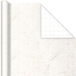 Hallmark Upscale Neutrals 3-Pack Wrapping Paper, 85 Sq. Ft. Total -Gift Wrap Store Upscale Neutrals 2 Standard 1 Foil 3Pack Gift Wrap 5EWR6417 04
