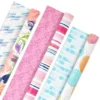Hallmark Watercolor Tones 3-Pack Reversible Wrapping Paper, 75 Sq. Ft. Total