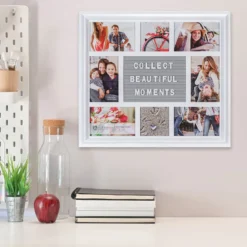 Malden Photo Collage Letterboard White Picture Frame, 18.5x16.5 -Gift Wrap Store White Photo Collage Letterboard Picture Frame 918608 03