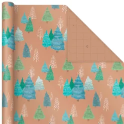 Hallmark Winter Nature Kraft Prints 3-Pack Christmas Wrapping Paper, 90 Sq. Ft. -Gift Wrap Store Winter Nature 3Pack Christmas Wrapping Paper 5JXW1051 05