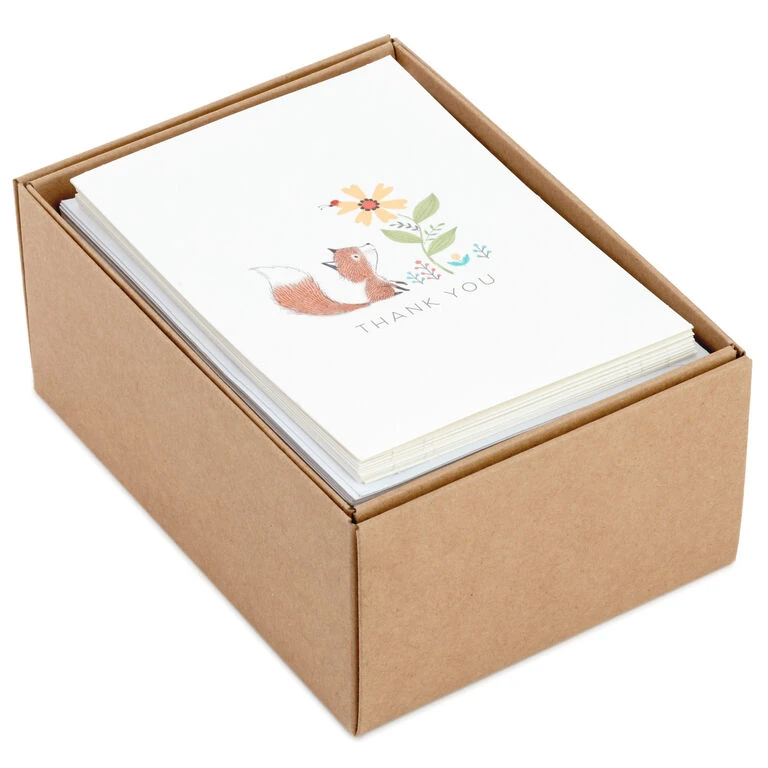 Hallmark Woodland Animals Assorted Blank Thank-You Notes, Box Of 48 1 Hallmark Woodland Animals Assorted Blank Thank-You Notes, Box Of 48