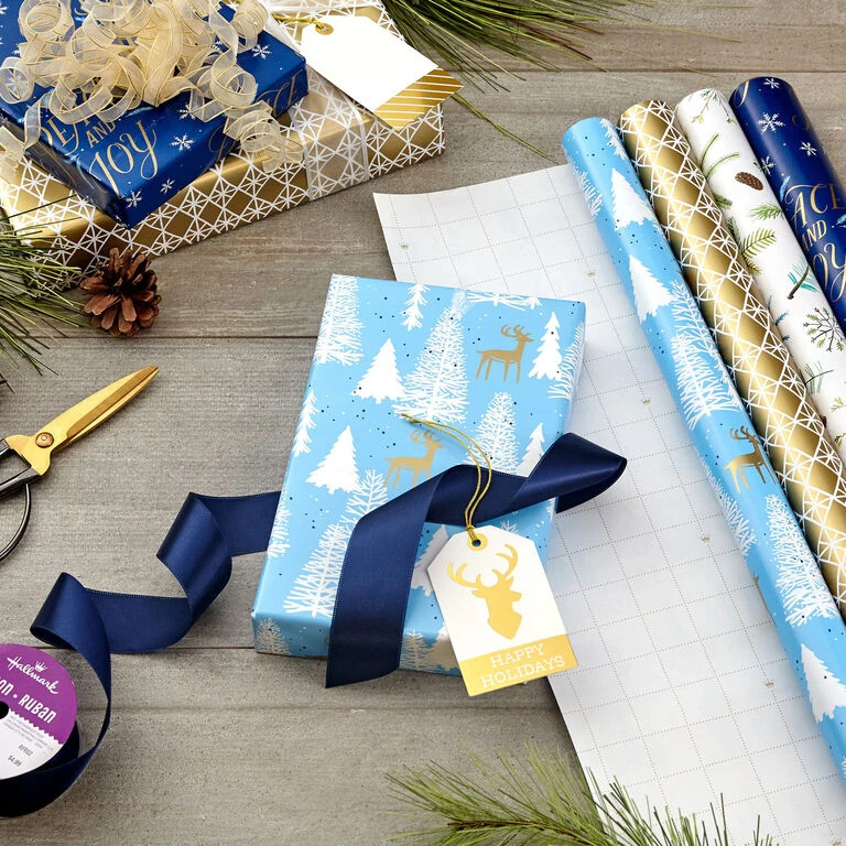 Hallmark Woodland Charm 4-Pack Holiday Wrapping Paper Assortment, 120 Sq. Ft. 2 Hallmark Woodland Charm 4-Pack Holiday Wrapping Paper Assortment, 120 Sq. Ft. - Image 2