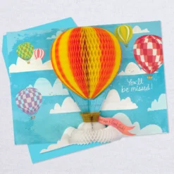 Hallmark 16" Hot Air Balloons Pop-Up Jumbo Goodbye Card -Gift Wrap Store Youll Be Missed Balloon Goodbye Card 1499CBG1018 04